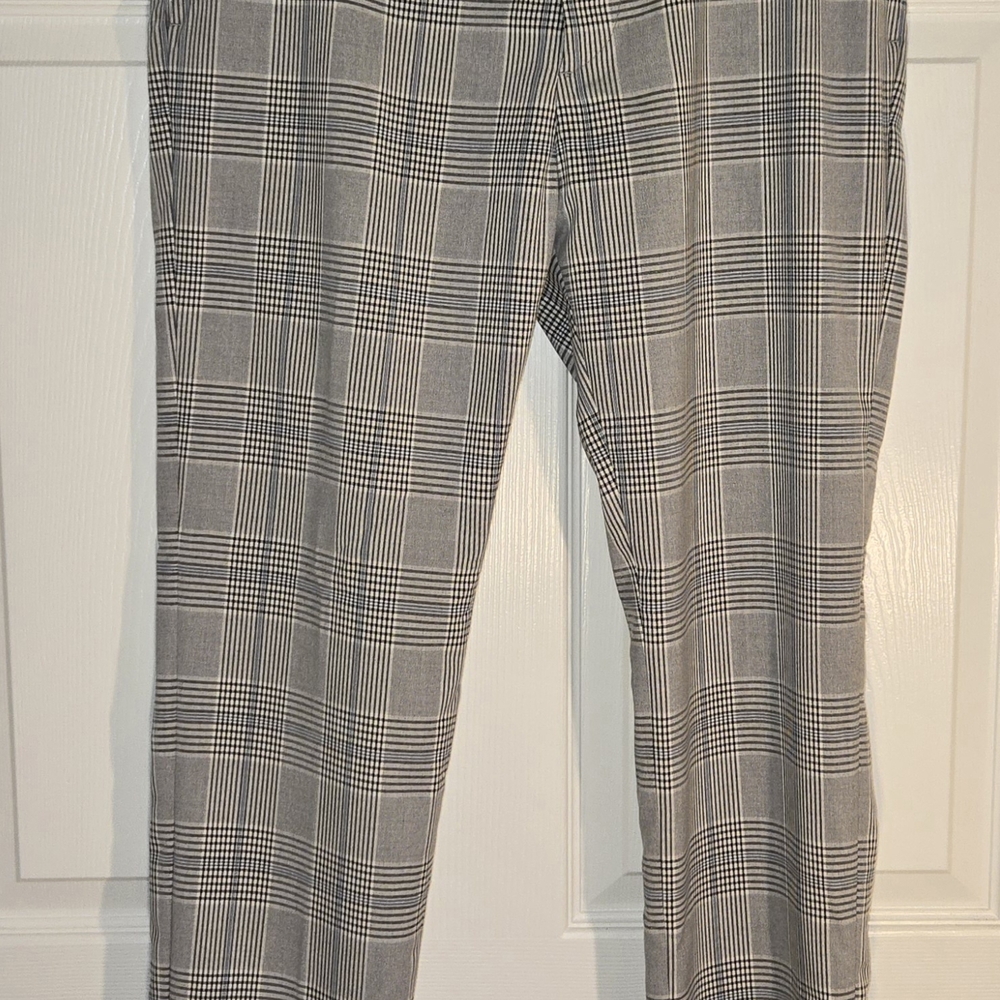 H&M Black White And Blue Checkered Men's Pants 32x29 Slim Fit